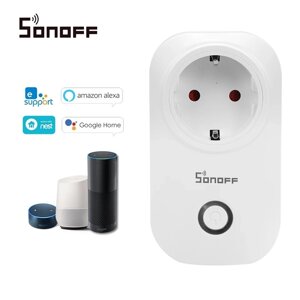 Sonoff S20 EU WiFi розумна розетка, розумний будинок. Підтримка Google Nest, Google Home, Amazon Alexa