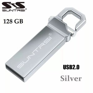 Suntrsi USB-флешка накопичувач 128 GB Metal Flash Drive Pen drive High Speed Silver