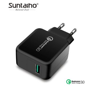 Універсальний зарядний пристрій Suntaiho HT-211Q3 Qualcomm Quick Charge 3.0 Швидке заряджання Black
