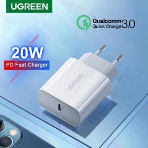 Універсальний зарядний пристрій UGREEN CD137 USB-C 20 вт Power Delivery 3.0 Qualcomm Quick Charge 4.0 White