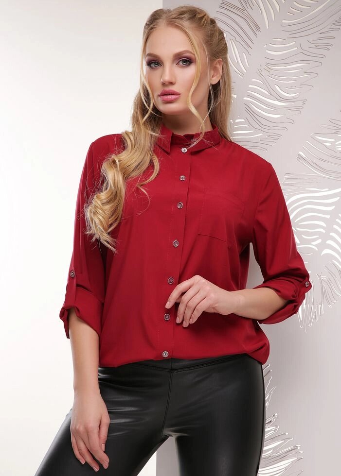 Блуза жіноча батал MS-1880 бордовий 52-56 - огляд