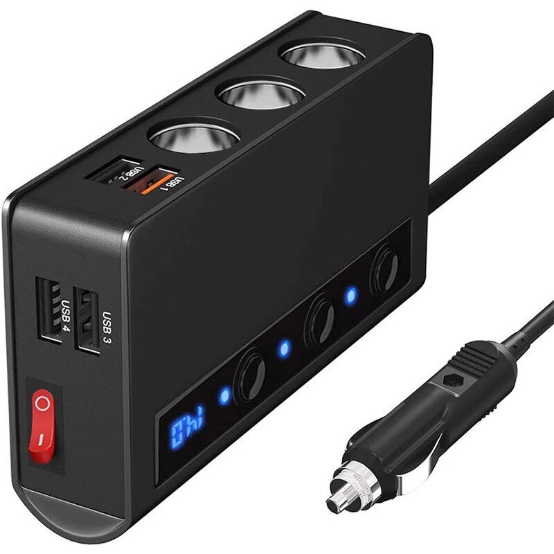 Автомобільне швидке заряджання 4usb 180W qc3.0 з перемикачем від компанії Магазин "Astoria-gold" - фото 1