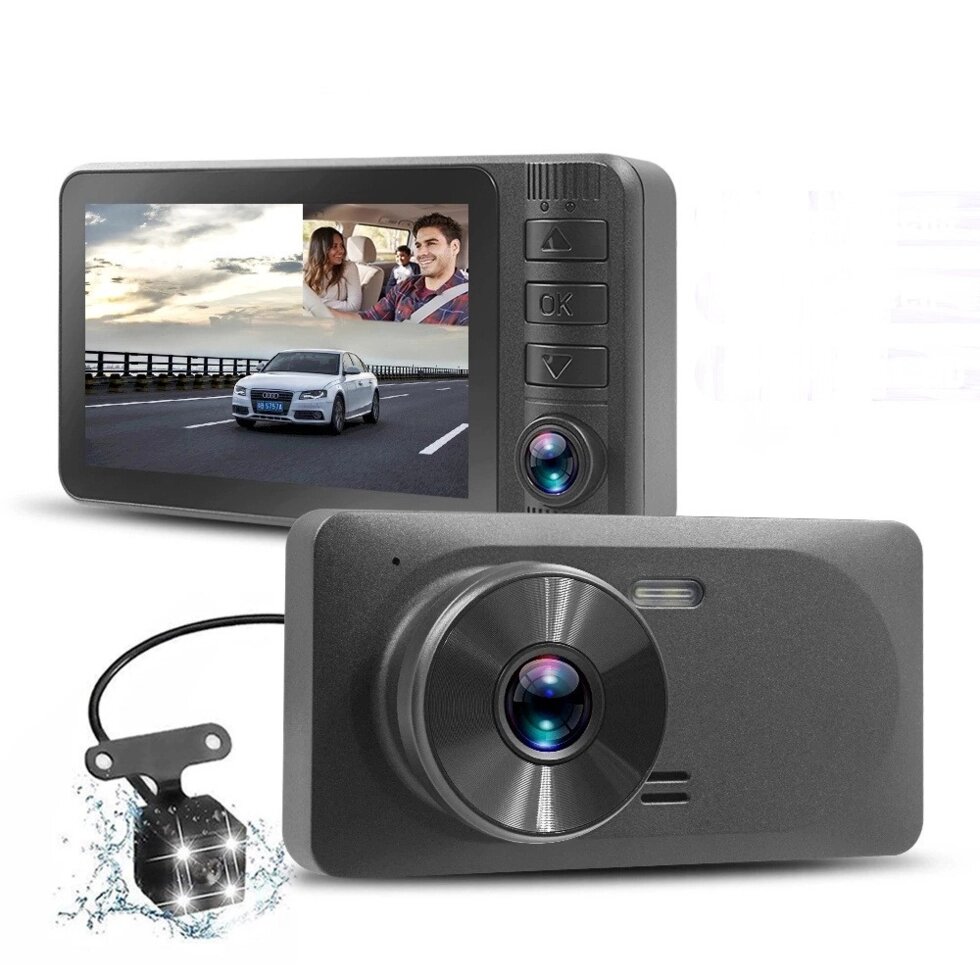 Автомобільний відеореєстратор 3 об'єктива камери , 3,0-дюймовий з задньою камерою 1080P від компанії Магазин "Astoria-gold" - фото 1