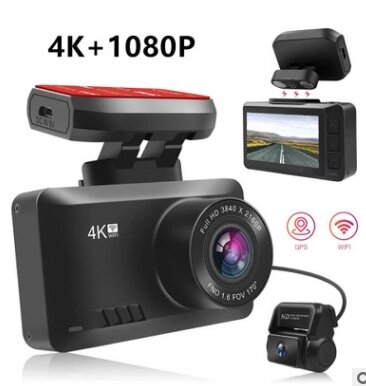 Автомобільний відеореєстратор 4K Dash Cam Автомобільна камера 3840*2160P 30FPS Ultra HD DVR Вбудований GPS від компанії Магазин "Astoria-gold" - фото 1
