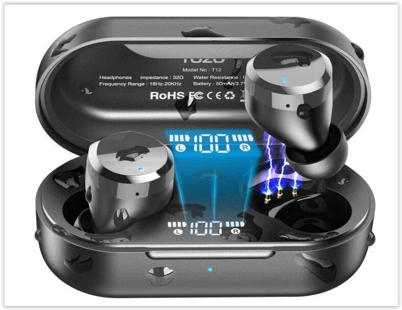 Бездротові навушники Bluetooth TOZO T12 IPX8 Водонепроникні навушники від компанії Магазин "Astoria-gold" - фото 1