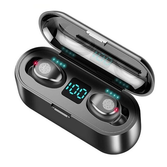 Бездротові навушники F9 LED TWS водонепроникні міні Bluetooth з вбудованим Power Bank від компанії Магазин "Astoria-gold" - фото 1