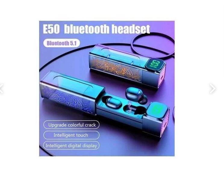 Бездротові навушники гарнітура TWS E50 Bluetooth 5.1 від компанії Магазин "Astoria-gold" - фото 1