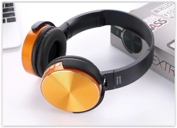 Бездротові навушники Sony XB450BT Bluetooth-гарнітура помаранчеві від компанії Магазин "Astoria-gold" - фото 1