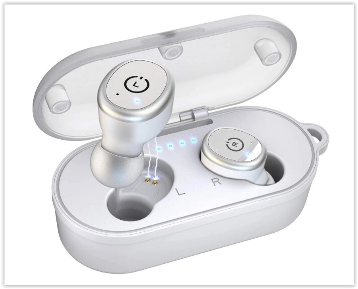 Бездротові навушники TOZO T10 (MB2) Bluetooth 5.0 з чохлом Водонепроникні навушники TWS білі від компанії Магазин "Astoria-gold" - фото 1