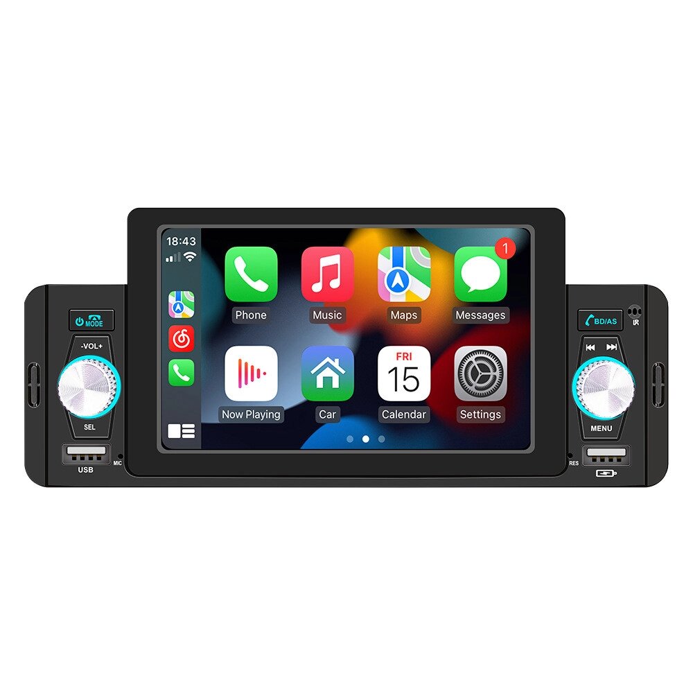 Бездротовий Bluetooth 5-дюймовий автомобільний радіоприймач 1 Din Carplay Android автомобільний від компанії Магазин "Astoria-gold" - фото 1