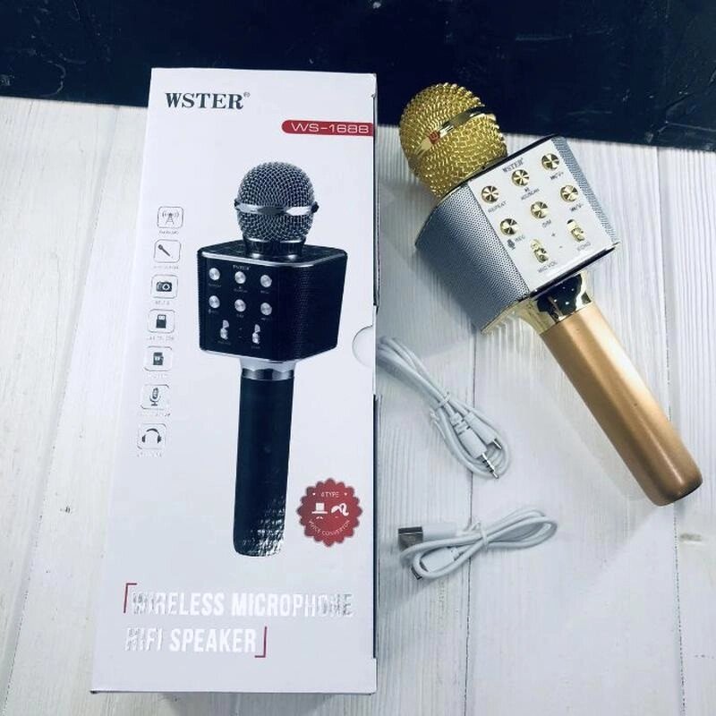 Бездротовий караоке мікрофон WSTER WS-1688 з динаміком, портативний караоке USB-мікрофон. від компанії Магазин "Astoria-gold" - фото 1