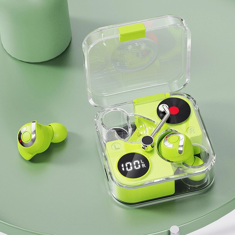 Bluetooth-навушники E89, TWS, водонепроникні, з цифровим дисплеєм зелені від компанії Магазин "Astoria-gold" - фото 1