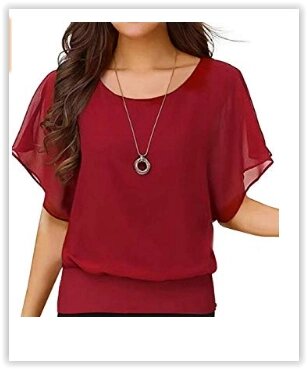 Блузка жіноча шифонова, хіт продажів в США, розмір xs-xxl, червоний