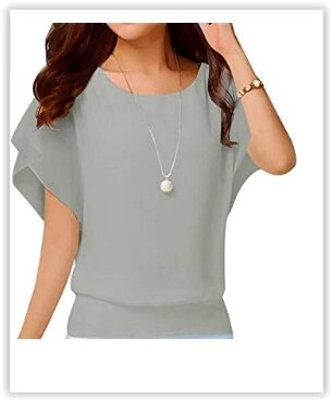 Блузка жіноча шифонова, хіт продажів в США, розмір xs-xxl, сірий