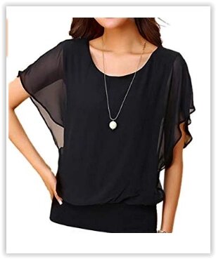 Блузка жіноча шифонова, хіт продажів в США, розмір xs-xxl, чорна від компанії Магазин "Astoria-gold" - фото 1