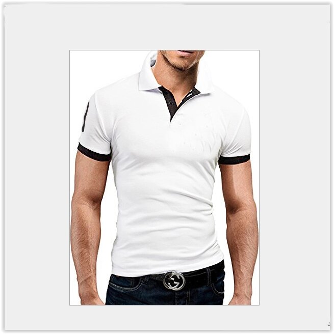 Чоловіча футболка з коміром короткий рукав M-XXL (білий) T23 від компанії Магазин "Astoria-gold" - фото 1