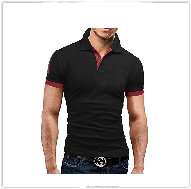 Чоловіча футболка з коміром короткий рукав M-XXL (чорний) T23 від компанії Магазин "Astoria-gold" - фото 1