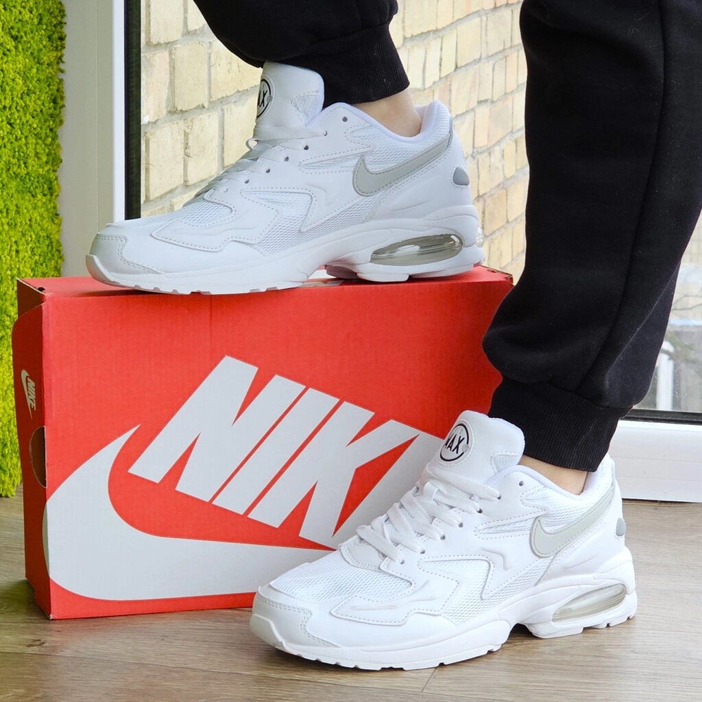 Чоловічі Білі Кросівки N! ke 90 Air Max 2 Шкіряні Найки для бігу (розміри: 44) Відео Огляд від компанії Магазин "Astoria-gold" - фото 1