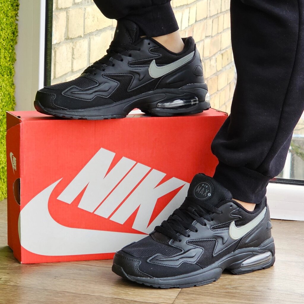 Чоловічі Чорні Кросівки N! ke 90 Air Max 2 Шкіряні Найки для бігу (розміри: 41,42,43,44,45) Відео Огляд від компанії Магазин "Astoria-gold" - фото 1