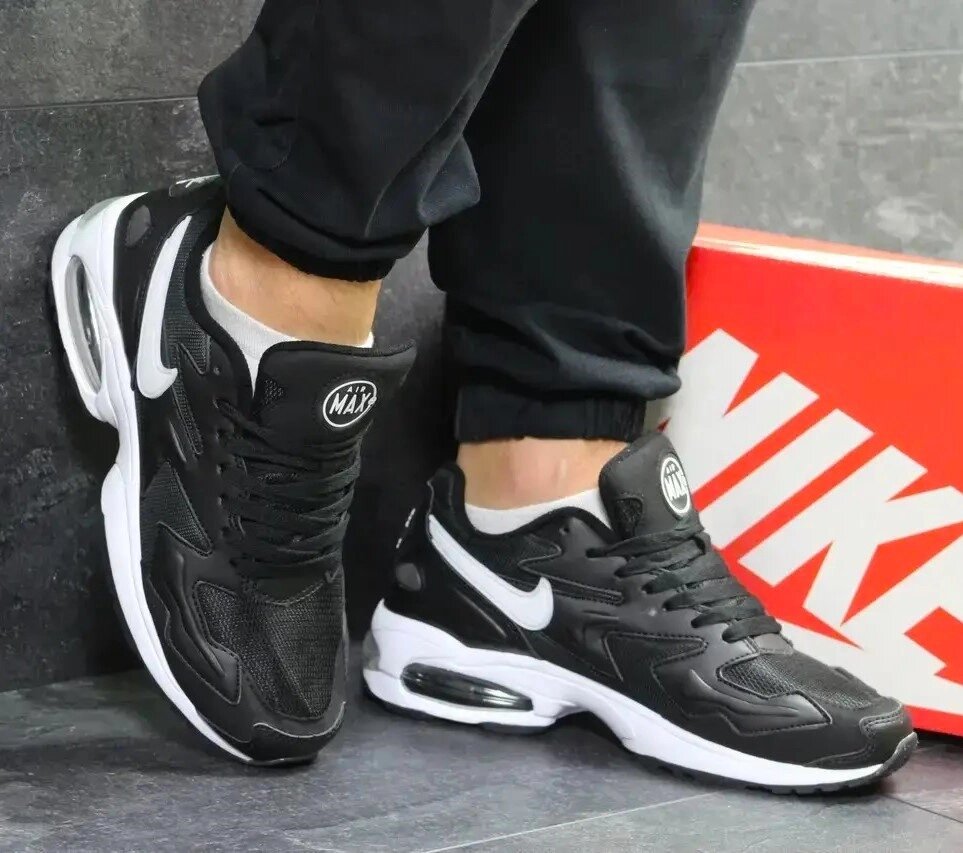 Чоловічі Чорні Кросівки N! ke 90 Air Max 2 Шкіряні Найки для бігу (розміри: 41,42,43,44,45) Відео Огляд від компанії Магазин "Astoria-gold" - фото 1