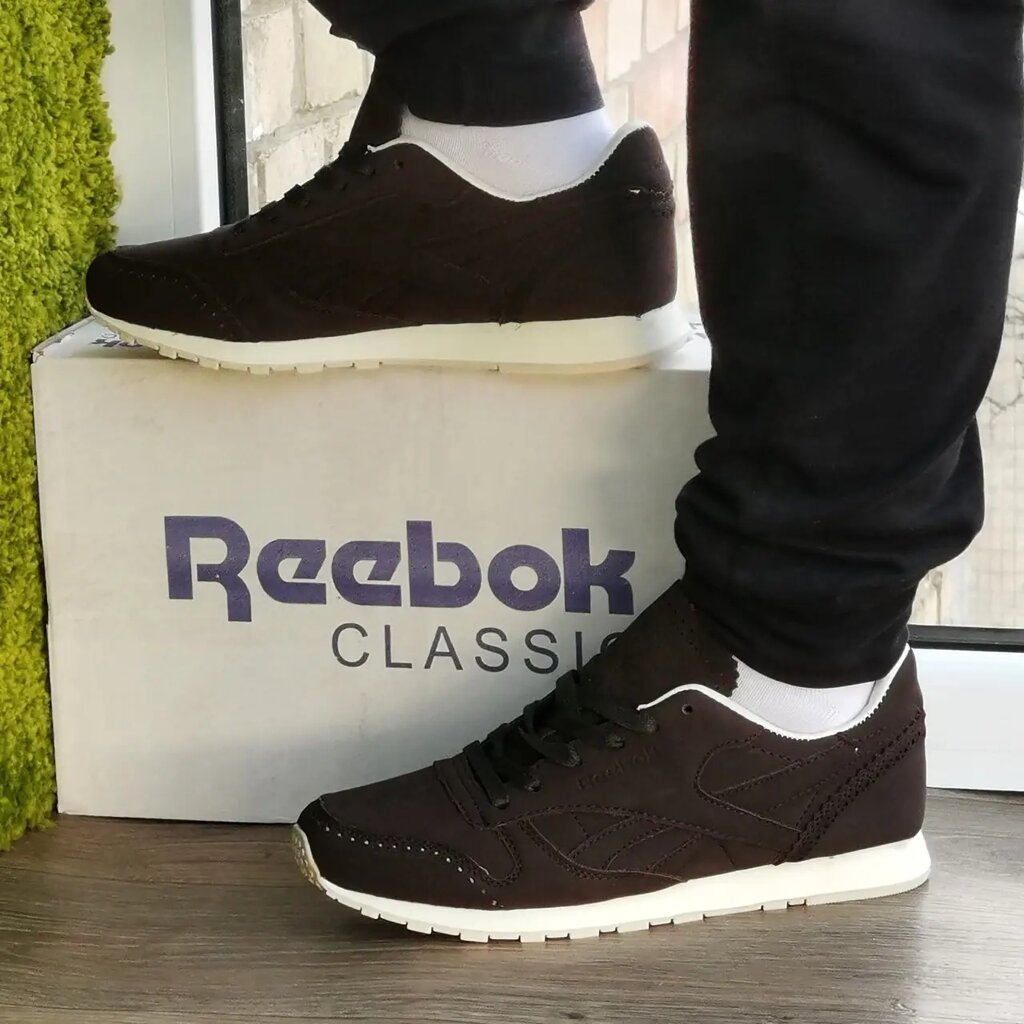 Чоловічі Кросівки Reebok Classic Коричневі Рибок Нубук (розміри: 41,42,43,44,45) від компанії Магазин "Astoria-gold" - фото 1