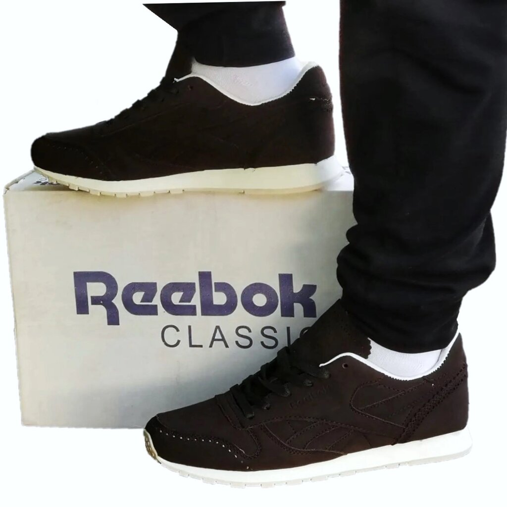 Чоловічі Кросівки Reebok Classic Коричневі Рибок Нубук (розміри: 41,42,43,44,45) від компанії Магазин "Astoria-gold" - фото 1