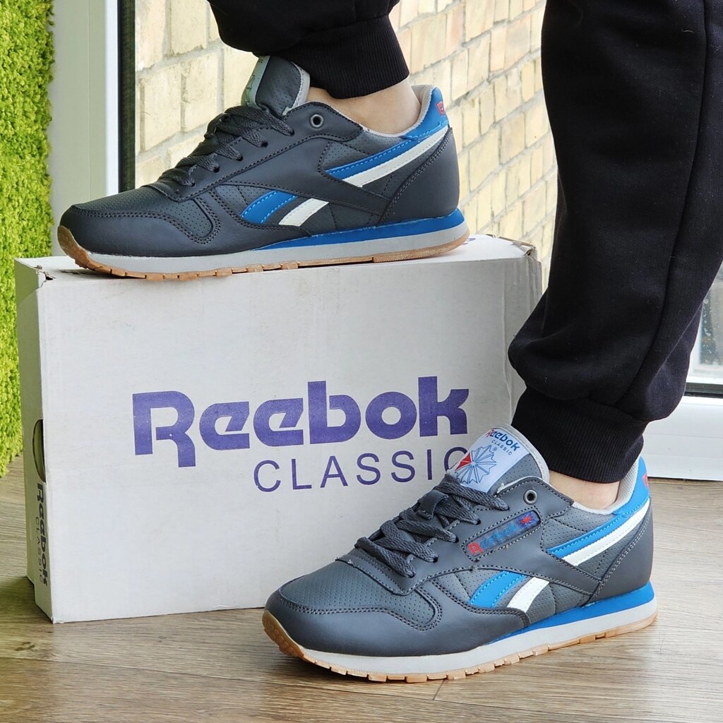 Чоловічі Кросівки Reebok Classic Сірі Шкіряні Рибок (розміри: 43,44,45,46) Відео Огляд від компанії Магазин "Astoria-gold" - фото 1