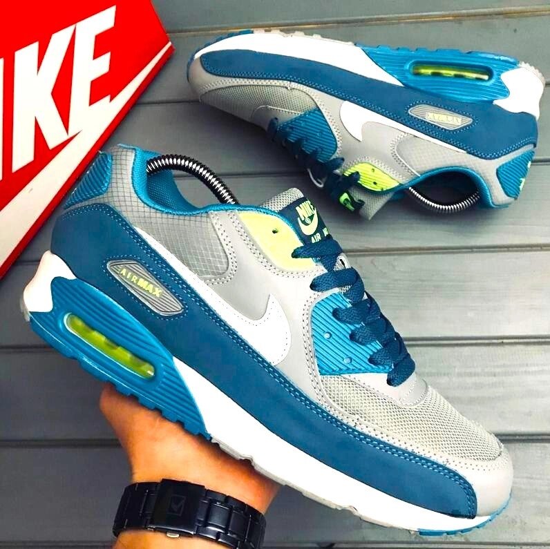 Чоловічі Сірі Кросівки N! ke Air Max 90 Сині Найки (розміри: 42,43,44,45,46) Відео Огляд від компанії Магазин "Astoria-gold" - фото 1