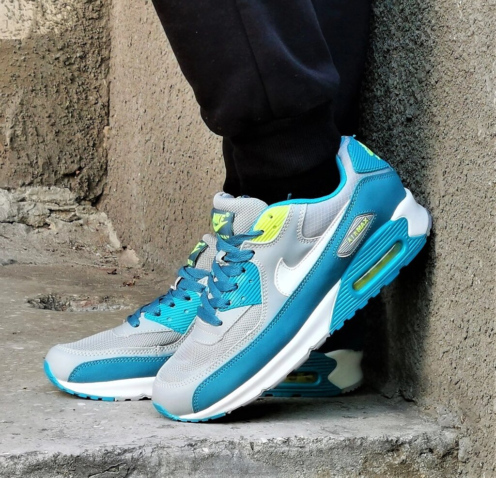 Чоловічі Сірі Кросівки N! ke Air Max 90 Сині Найки (розміри: 42,43,44,45,46) Відеовідвідвід від компанії Магазин "Astoria-gold" - фото 1