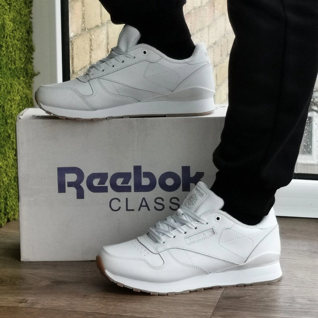 Чоловічі Термо Кросівки Reebok Classic Білі Зимові Рибок Шкіряні (розміри: 41,42,43,44,45,46) від компанії Магазин "Astoria-gold" - фото 1