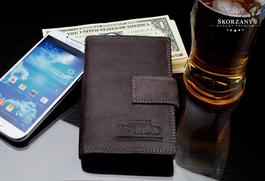 Чоловічий гаманець на кнопці Always Wild Польща вінтажний від компанії Магазин "Astoria-gold" - фото 1