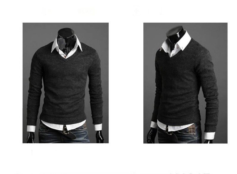Чоловік светр з V - подібним вирізом код 73 (чорний) від компанії Магазин "Astoria-gold" - фото 1