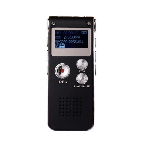 Цифровий диктофон hobbyline з РК-дисплеєм, 32 ГБ, MP3-плеєр, диктофон, аудіо рекордер, чорний від компанії Магазин "Astoria-gold" - фото 1