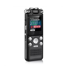 Диктофон цифровий HSK-VR04 аудио рекордер 16 ГБ з подвійним мікрофоном для запису HD Металевий корпус