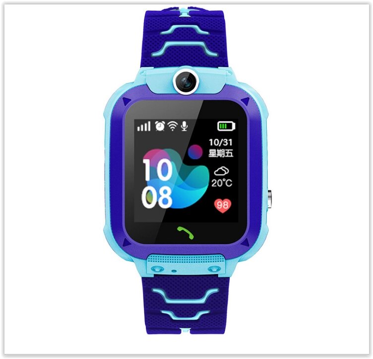 Дитячий розумний годинник S12 з GPS та підтримкою сім-карти Водонепроникні кнопка SOS сині від компанії Магазин "Astoria-gold" - фото 1