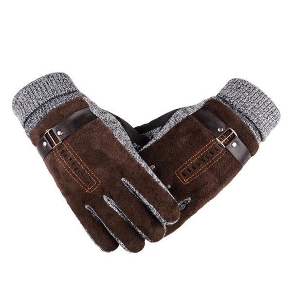Дуже теплі чоловічі рукавички коричневі код 100 від компанії Магазин "Astoria-gold" - фото 1