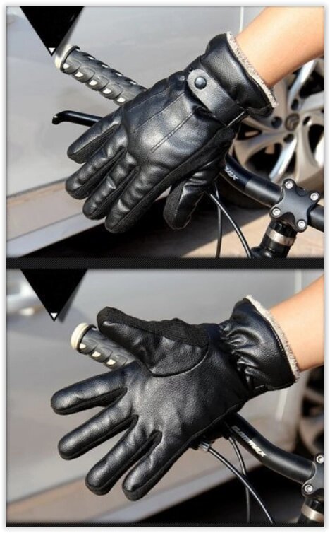 Дуже теплі рукавички чоловічі чорні код 103 від компанії Магазин "Astoria-gold" - фото 1