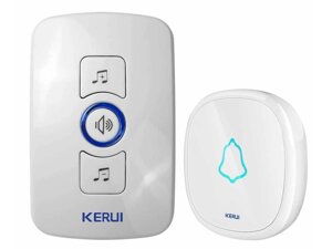 Дверний дзвінок Smart Kerul M 525 бездротової 2 приймача 1 кнопка 2 ресивера 1 дзвінок Білий