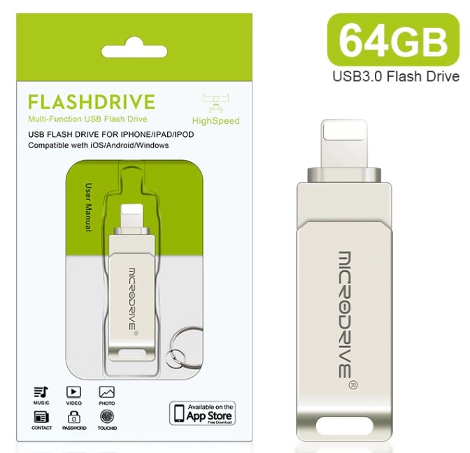 Флешка для айфона та комп'ютера на 64 GB USB-накопичувач USB 3.0 для Iphone флешка для Ipad від компанії Магазин "Astoria-gold" - фото 1