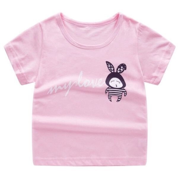 Футболка детская рожева принт "Кролик" розміри: 90,100,110 Код: YXYY0015 від компанії Магазин "Astoria-gold" - фото 1