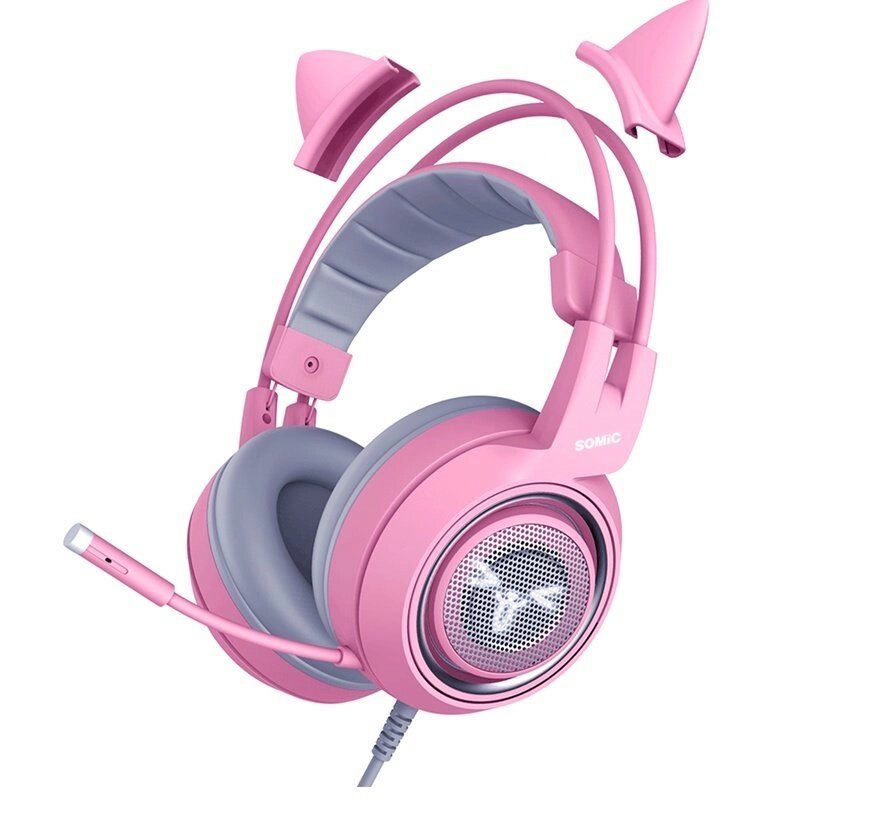 Ігрова гарнітура SOMIC G951S Pink з мікрофоном з шумозаглушенням 3,5 мм від компанії Магазин "Astoria-gold" - фото 1