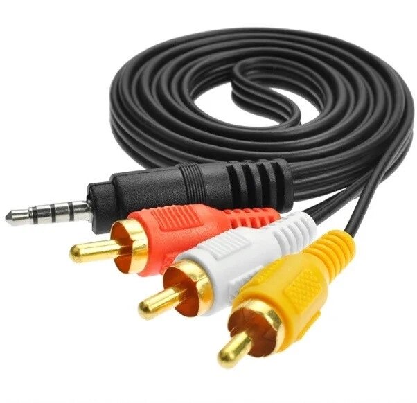 Кабель аудіовідео mini Jack 3.5 mm — 3 тюльпани RCA (1.5 м) від компанії Магазин "Astoria-gold" - фото 1