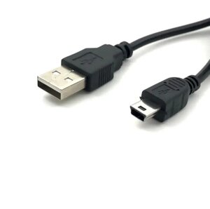 Кабель USB 2.0 (AM/Mini 5 pin) 0,65м, чорний