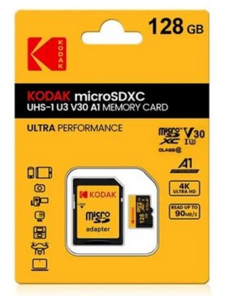 Картка пам'яті 128 Гб KODAK microsd клас 10 з адаптером Memory Card 128 ГБ від компанії Магазин "Astoria-gold" - фото 1