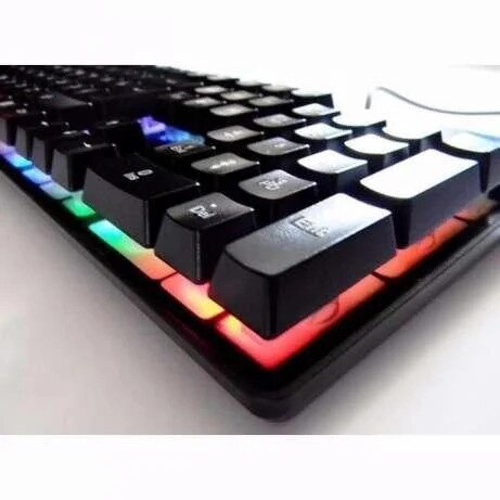 Клавіатура USB з кольоровою підсвіткою HK-6300 від компанії Магазин "Astoria-gold" - фото 1