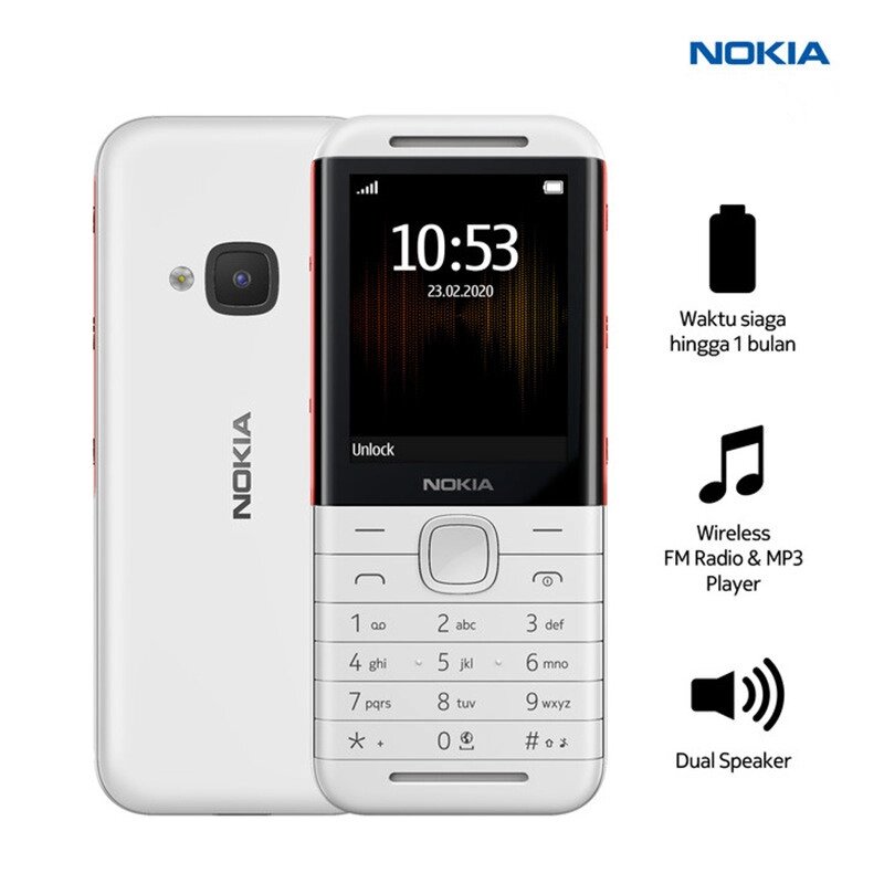Кнопковий мобільний телефон Nokia 5310 2 сім-карти 1200 Мач білий від компанії Магазин "Astoria-gold" - фото 1