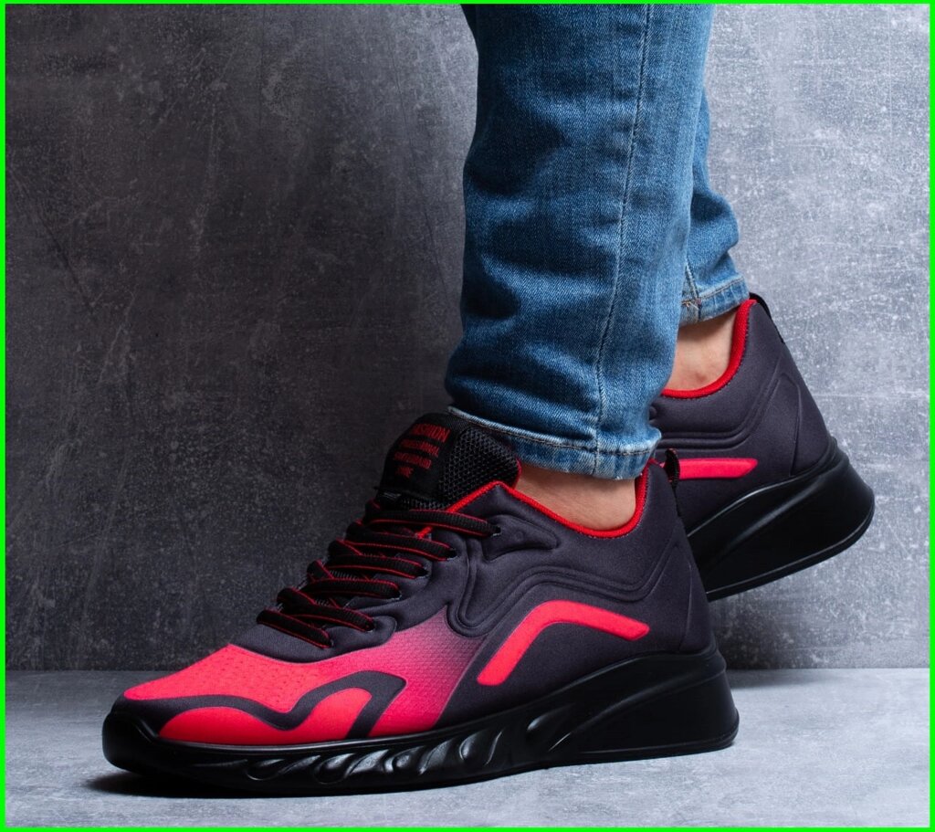 Кросівки Чоловічі Чорні Тканинні Boost Пінка Червоні (розміри: 46) від компанії Магазин "Astoria-gold" - фото 1