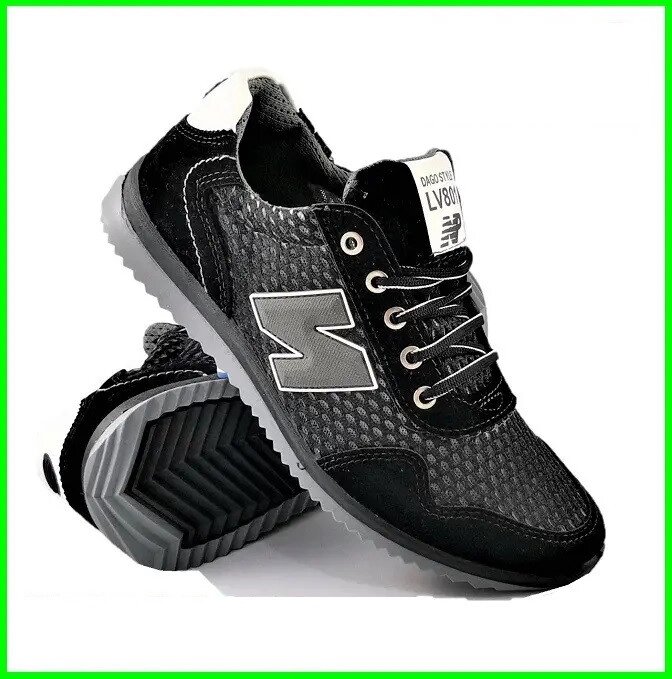 Кросівки Літні Чоловічі New Balance Сіточка Чорні (розміри: 41,43,44,45) від компанії Магазин "Astoria-gold" - фото 1