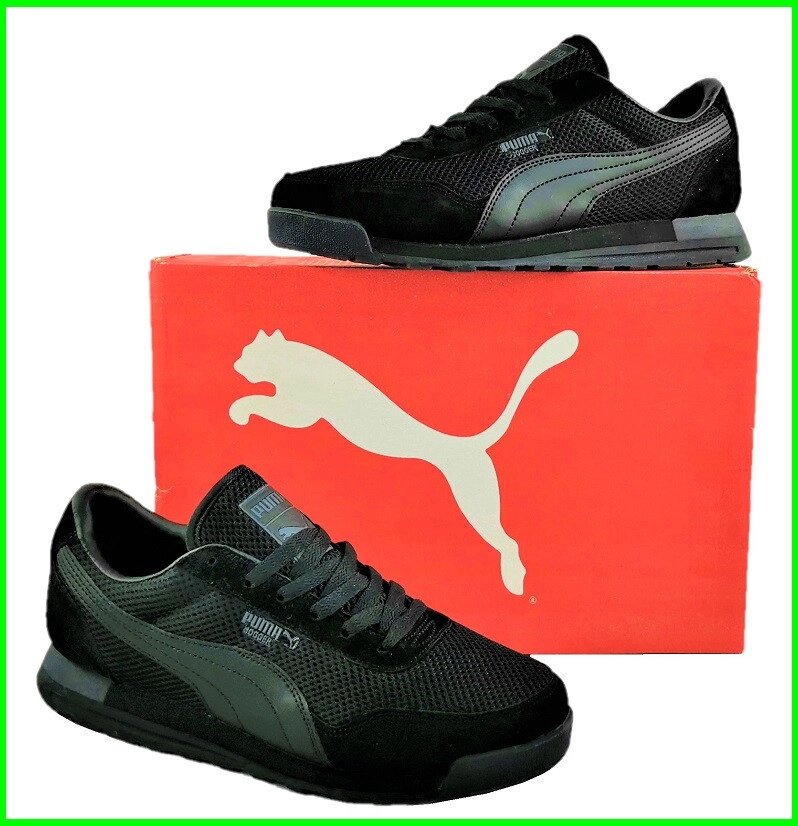 Кросівки Puma Jogger Чоловічі Чорні Шкіряні Пума Замшеві (розміри: 44,46) Відео Огляд від компанії Магазин "Astoria-gold" - фото 1
