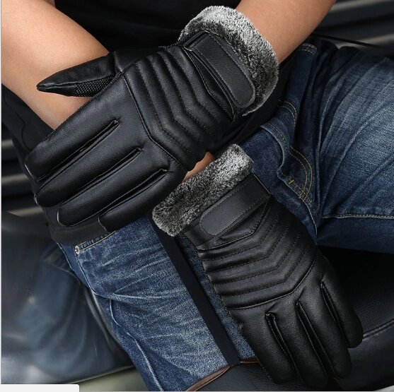 Круті чоловічі рукавички для сенсорних екранів утеплені код 14 New 2020 від компанії Магазин "Astoria-gold" - фото 1